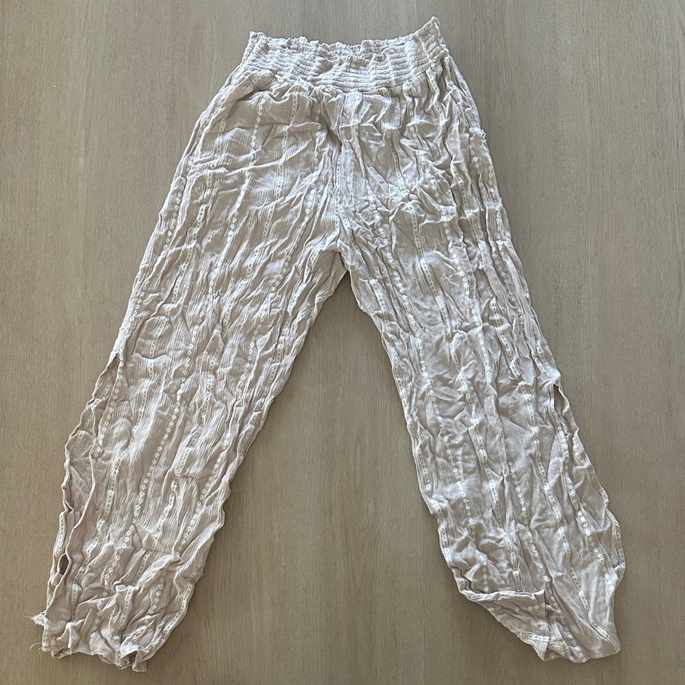Surf Gypsy Beige Crinkled Pants